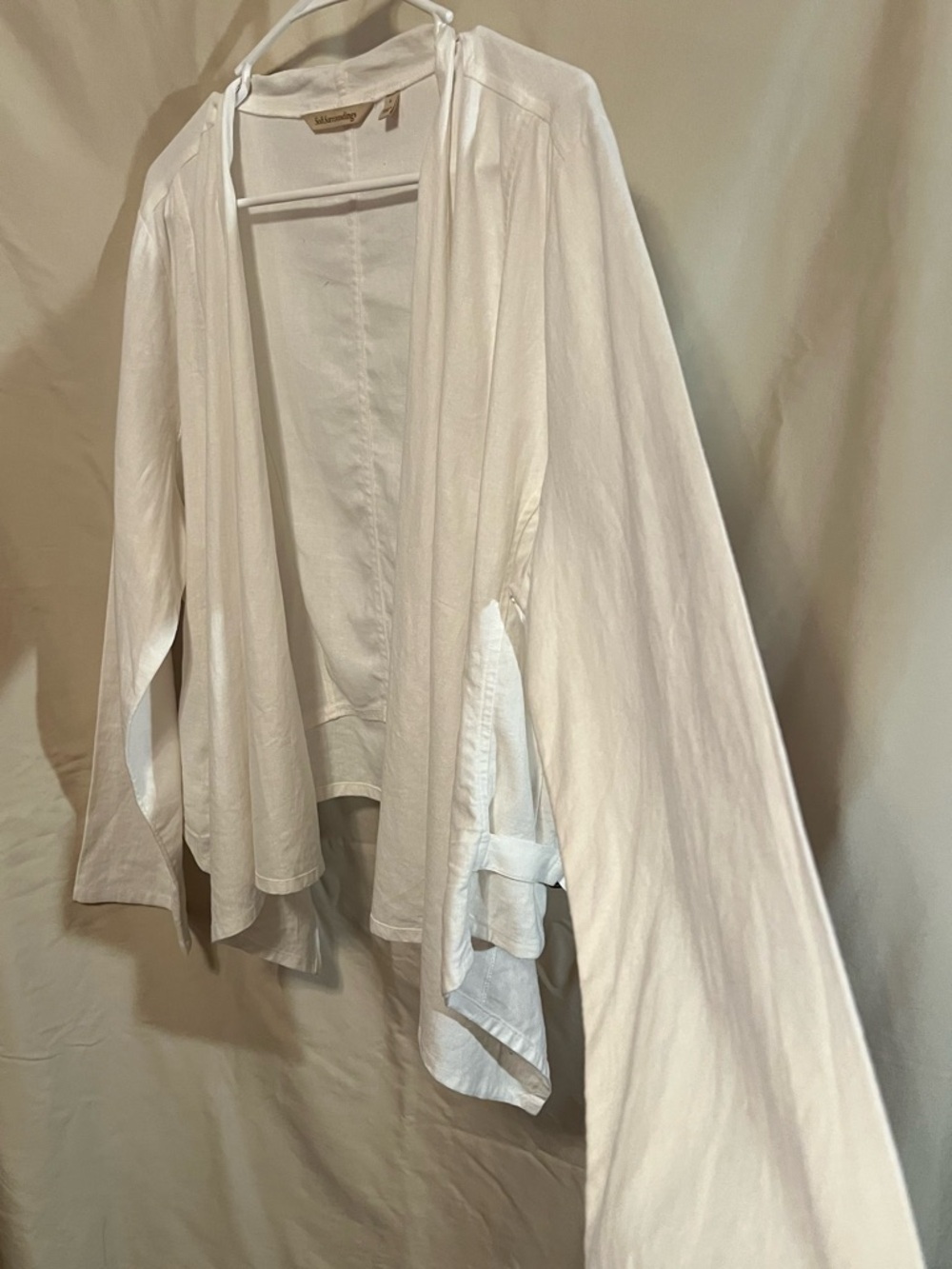 Soft Surroundings Ivory Linen Open Jacket - Picture 8 of 10
